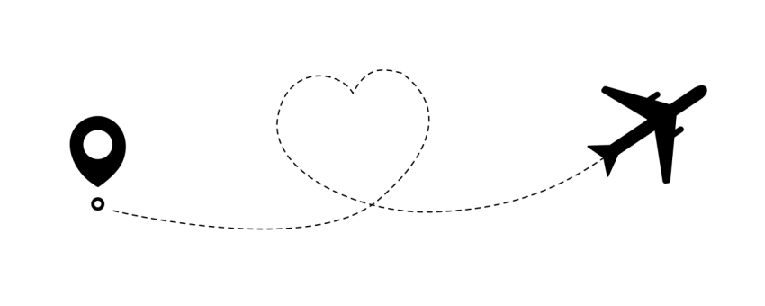 Transparent airplane heart png