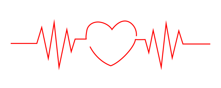 Ecg line with heart png