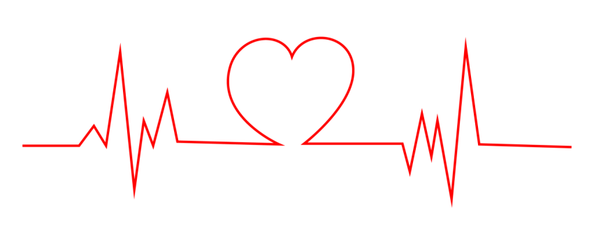 Heart with ekg line clipart