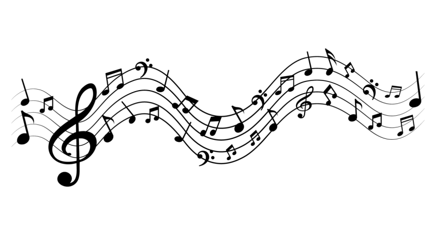 Wave black music notes png download