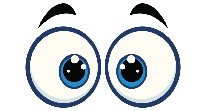 Big Blue Cartoon Eyes PNG
