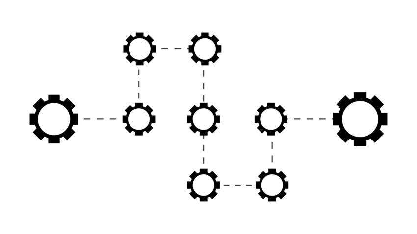 Dotted Line Flowchart Nodes PNG Transparent