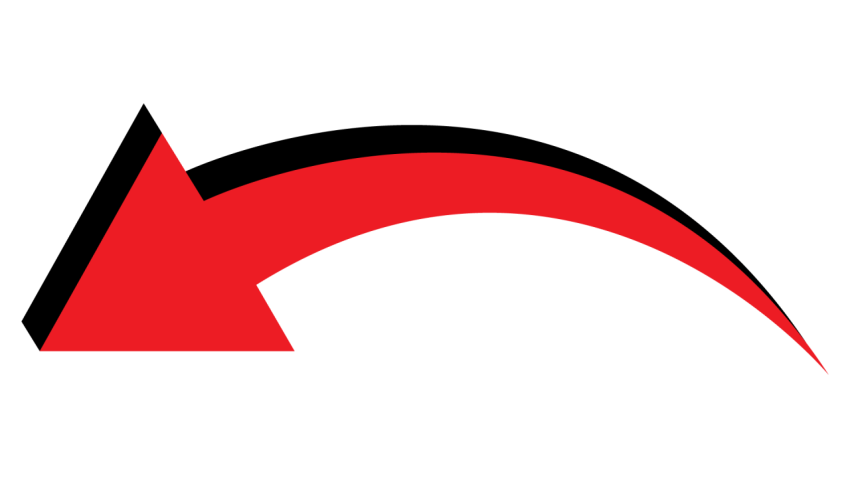 Red Curved Left Arrow PNG Free Download
