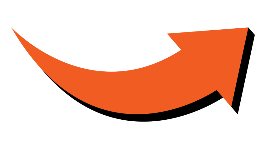 Orange Curved Right Arrow PNG Download