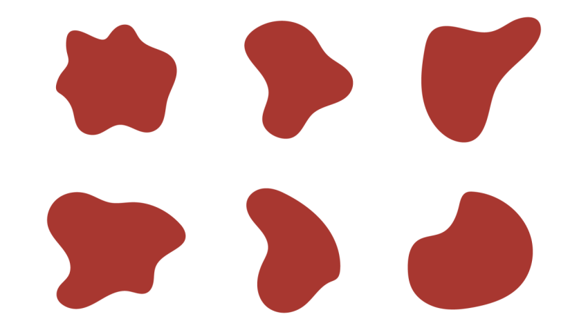 Red Organic Blob Shapes PNG Set Background