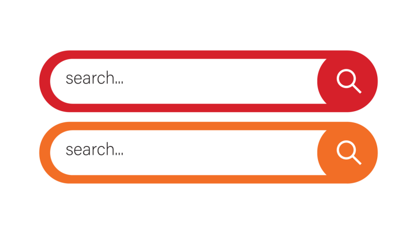 Dual Color Rounded Search Bar PNG with Search Icon