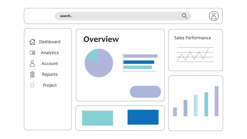 Modern Business Analytics Dashboard PNG Illustration Download