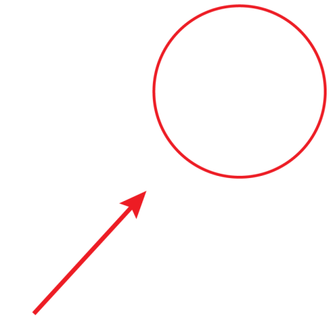 Red circle with arrow pointing png