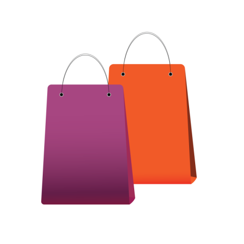 Modern Shopping Bag PNG Illustration