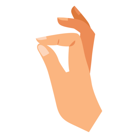 Pinching Hand Gesture Vector PNG Illustration