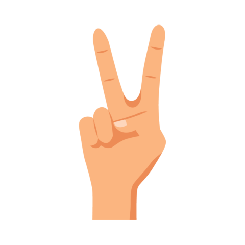 Victory Sign Two Fingers Hand Gesture PNG