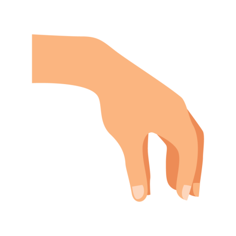Hand Pointing Down Gesture Vector PNG