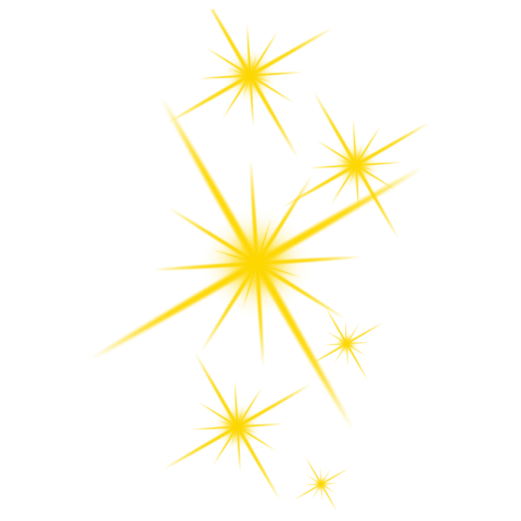 Golden Glitter Stars Sparkle Effect PNG