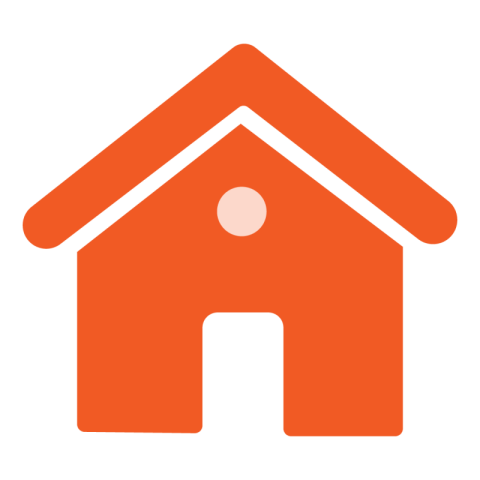 Orange house icon png transparent