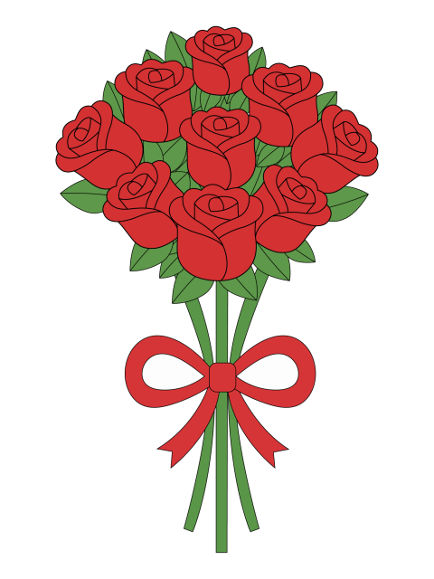 Red Roses Bouquet PNG Transparent