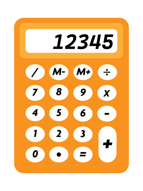 Orange Calculator PNG Illustration