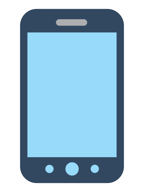 Blue smartphone mockup png illustration