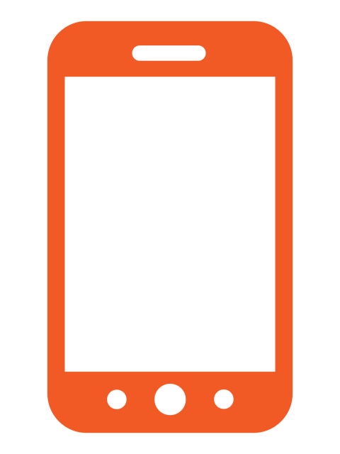 Orange Smartphone Mockup PNG Download