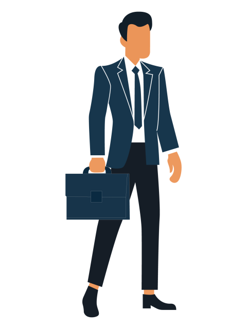 Businessman Walking with Briefcase PNG Illustration
