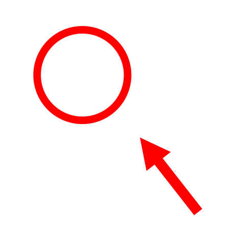 Red circle with arrow