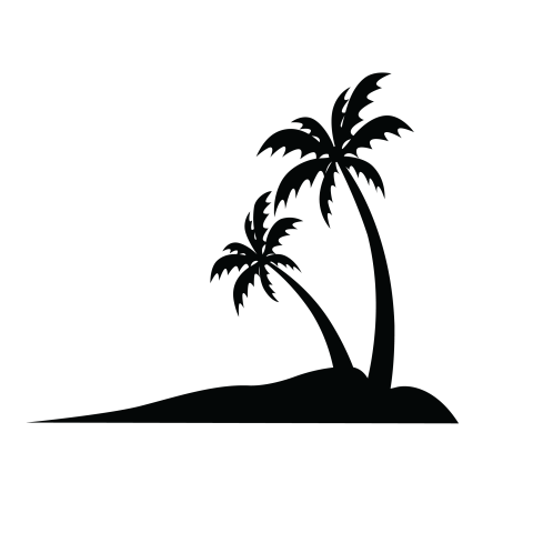Black palm tree png transparent