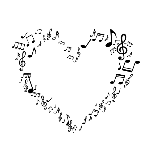 Heart music notes png image free download