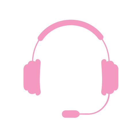 Pink Vector headset microphone png image