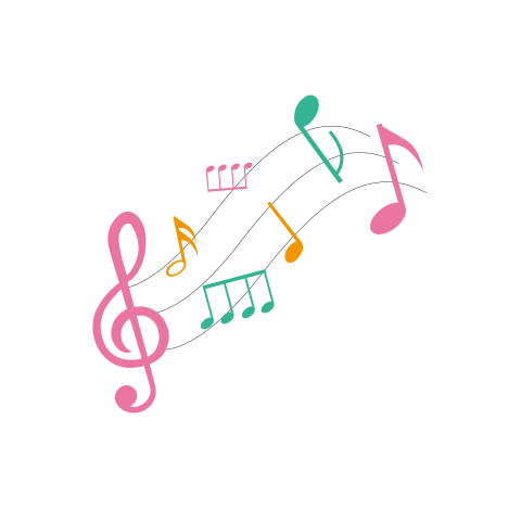 Colorful music notes background free download