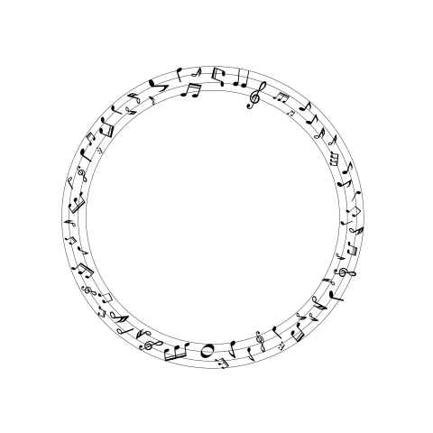 Circle music notes png transparent background