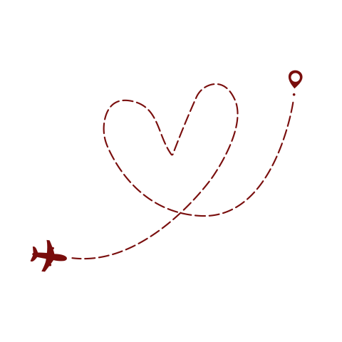 Airplane route heart png image free download