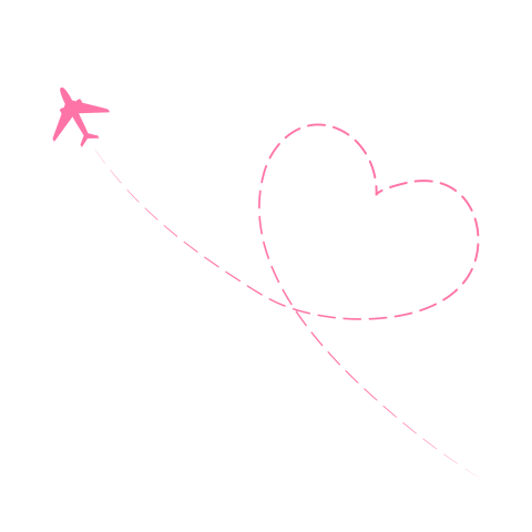 Airplane heart route png transparent