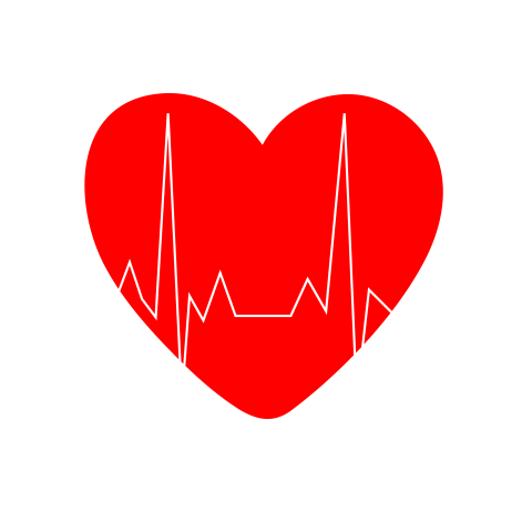 Ecg line with heart png image download