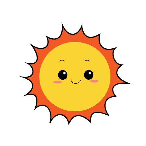 Cartoon sun png transparent background