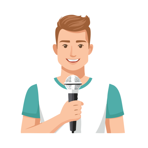 Vector man with mic png image download