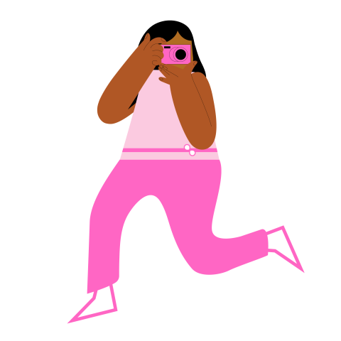 Camera with girl vector png image download