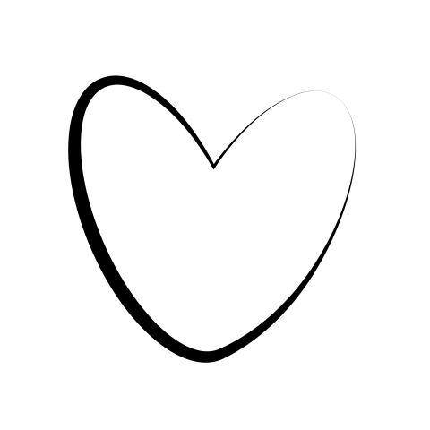 Black heart outline png transparent