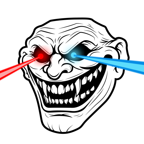 Laser eyes evil face illustration png download