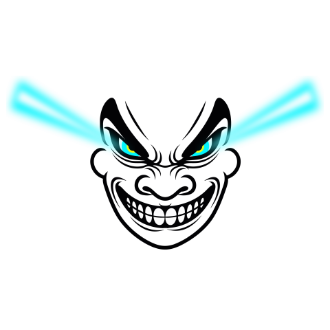 Evil Face with Laser Eyes PNG Free Download