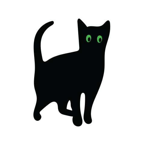 Black cat vector png free download