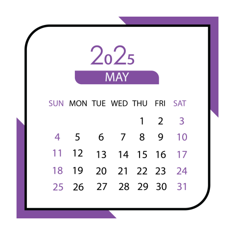 May month calendar png 2025 download