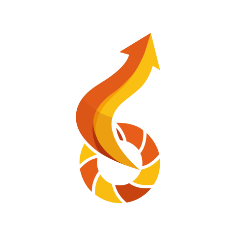 Orange dynamic growth symbol png