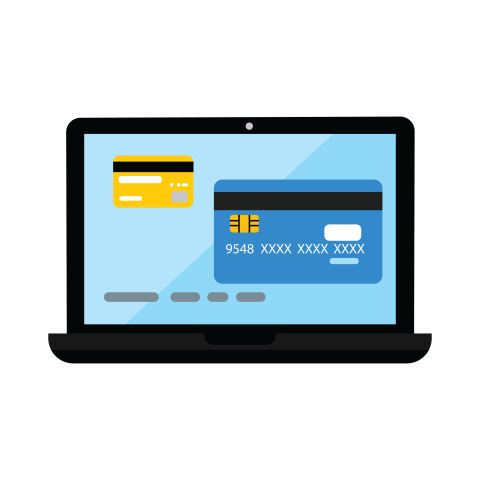 Online Credit Card Payment on Laptop PNG