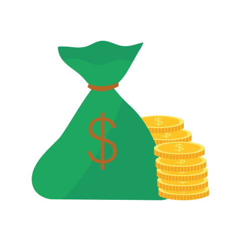Money Bag with Gold Coin PNG Download