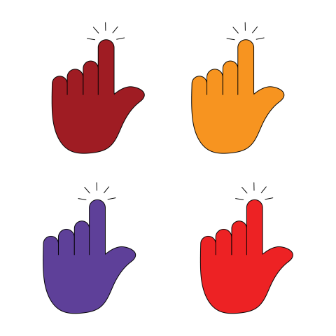 Color Hand Gesture Icons Set Transparent PNG