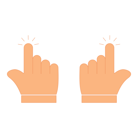 Click Hand Gesture Icons Set Transparent PNG