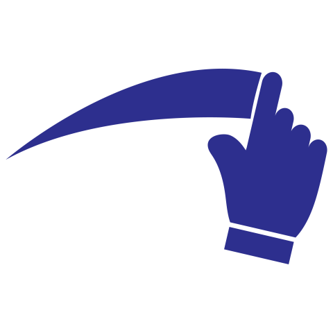 Swipe Gesture Hand PNG with Curved Arrow