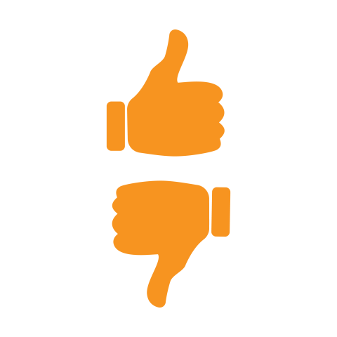 Orange Like and Dislike Hand Icons PNG