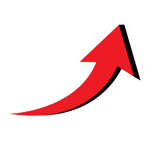 Red Curved Arrow PNG Transparent