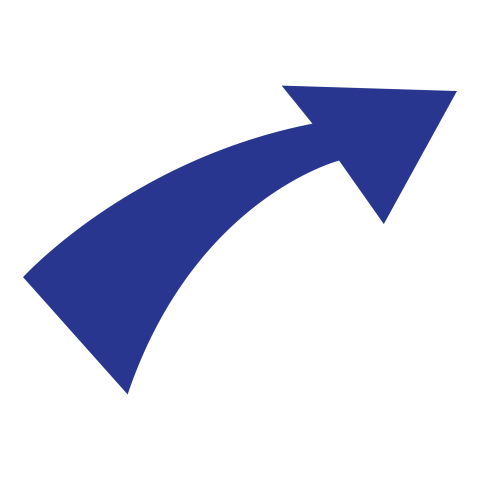 Blue Curved Arrow PNG Free Download