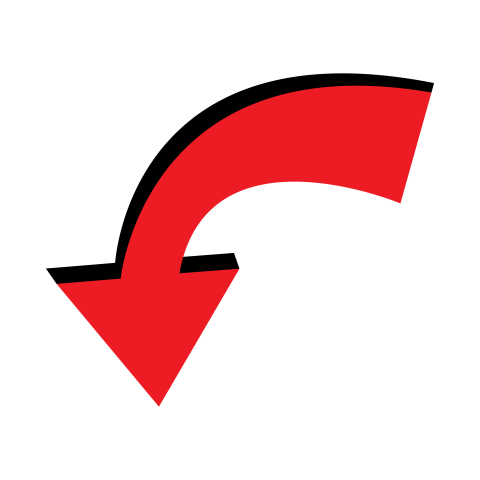 Red Curved Down Arrow PNG Download